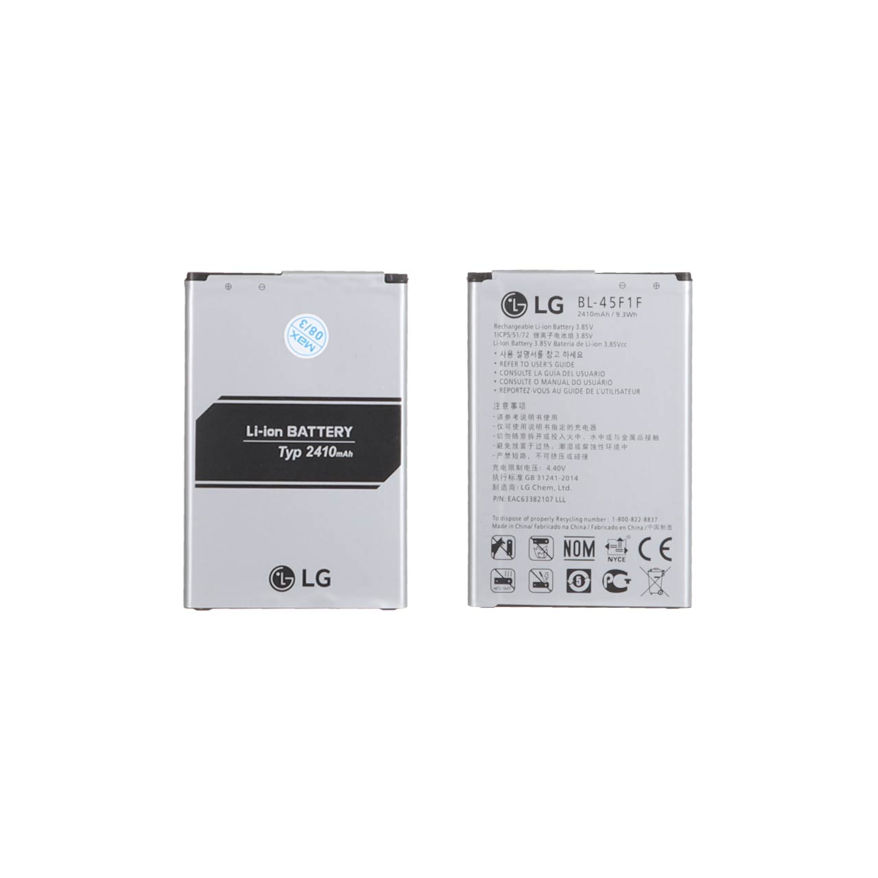 batry mobayl lg mdl bl 45f1f ba thrfyt 2410mah garanty 12 mahh max