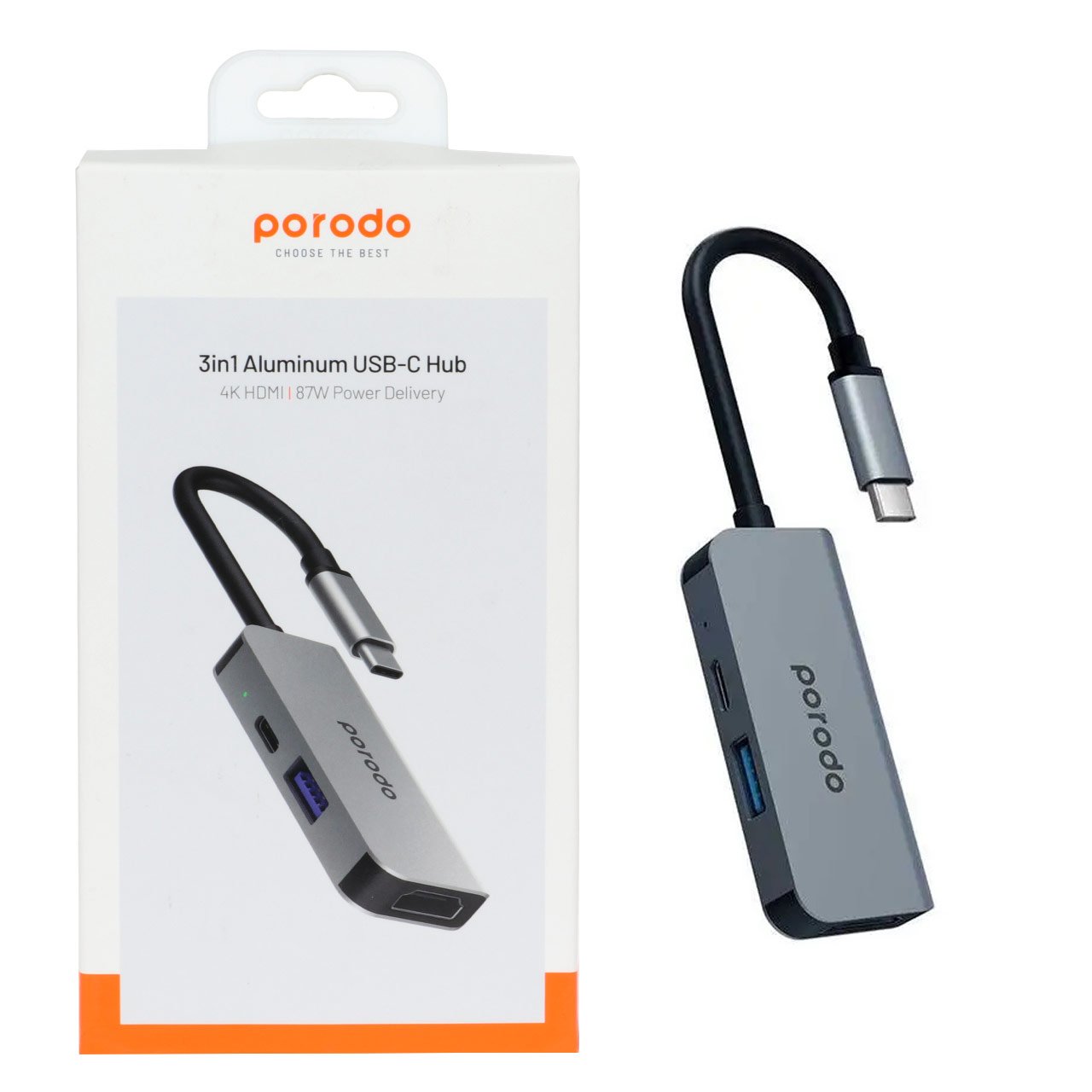 hab 3 port porodo type c mdl pd 4k31c gy khakstry garanty 24 mahh ayoyz