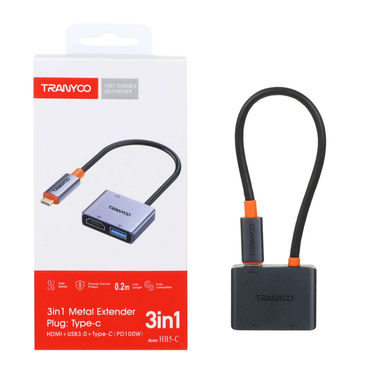 hab 3 port tranyoo type c mdl hb5 c khakstry