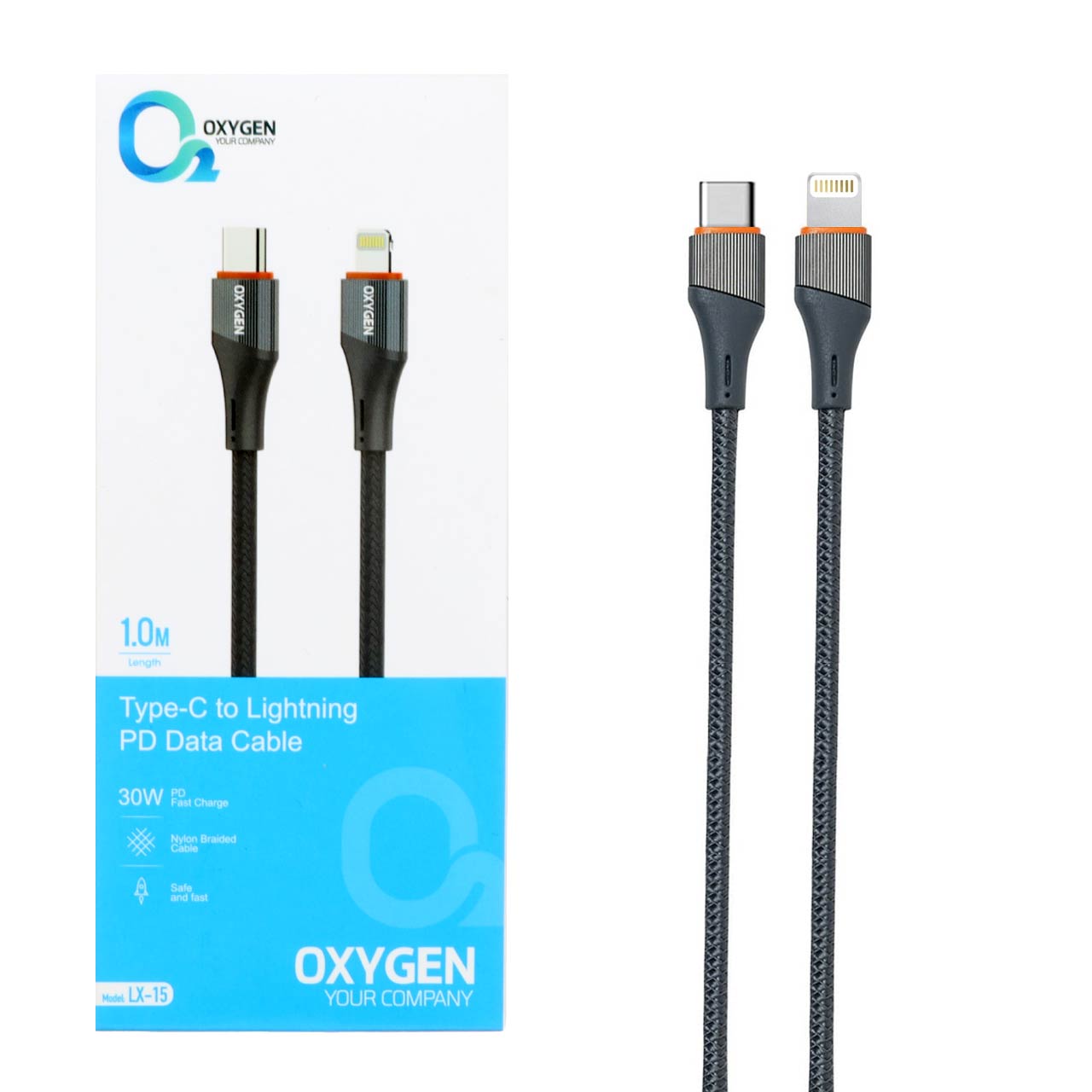 kabl sharzh fst oxygen type c to lightning mdl lx 15 khakstry