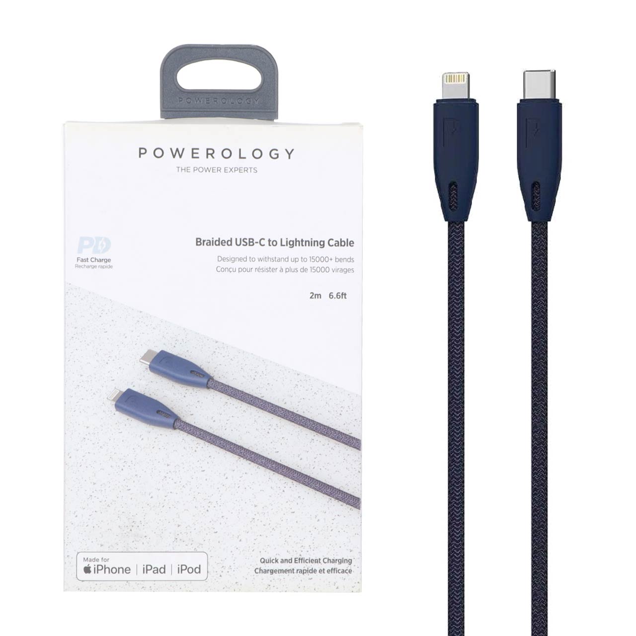 kabl sharzh pd o fst 2 mtry powerology type c to lightning mdl pcab002 bu aby garanty 24 mahh ayoyz