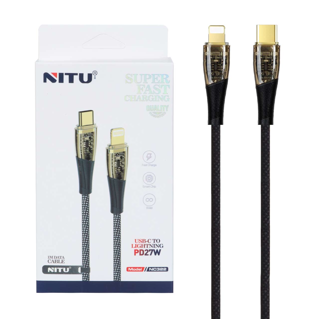 kabl sharzh pd o fst nitu type c to lightning mdl nc322 mshky