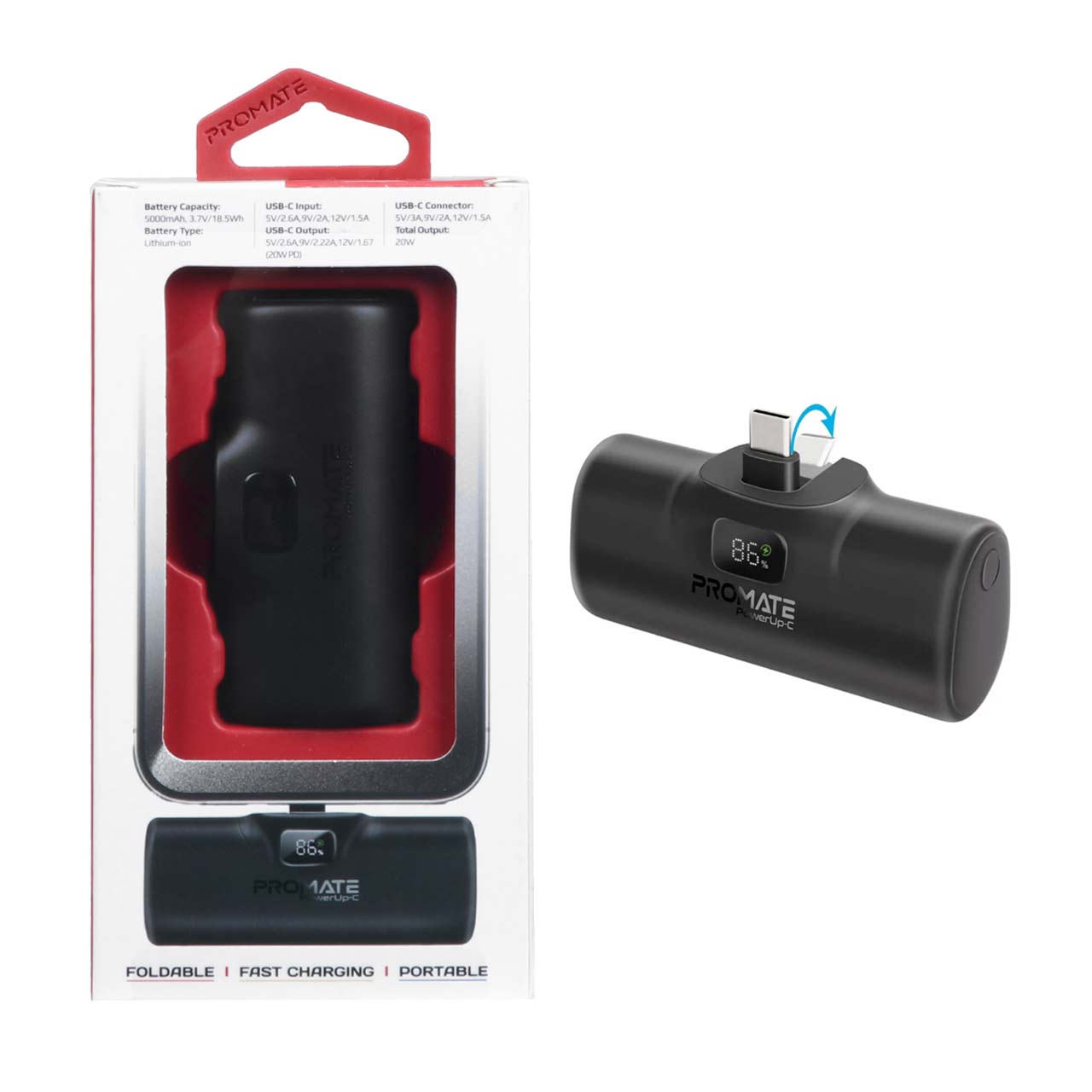 paorbank pd o fst sharzh promate 20w 5000mah mdl powerup c mshky