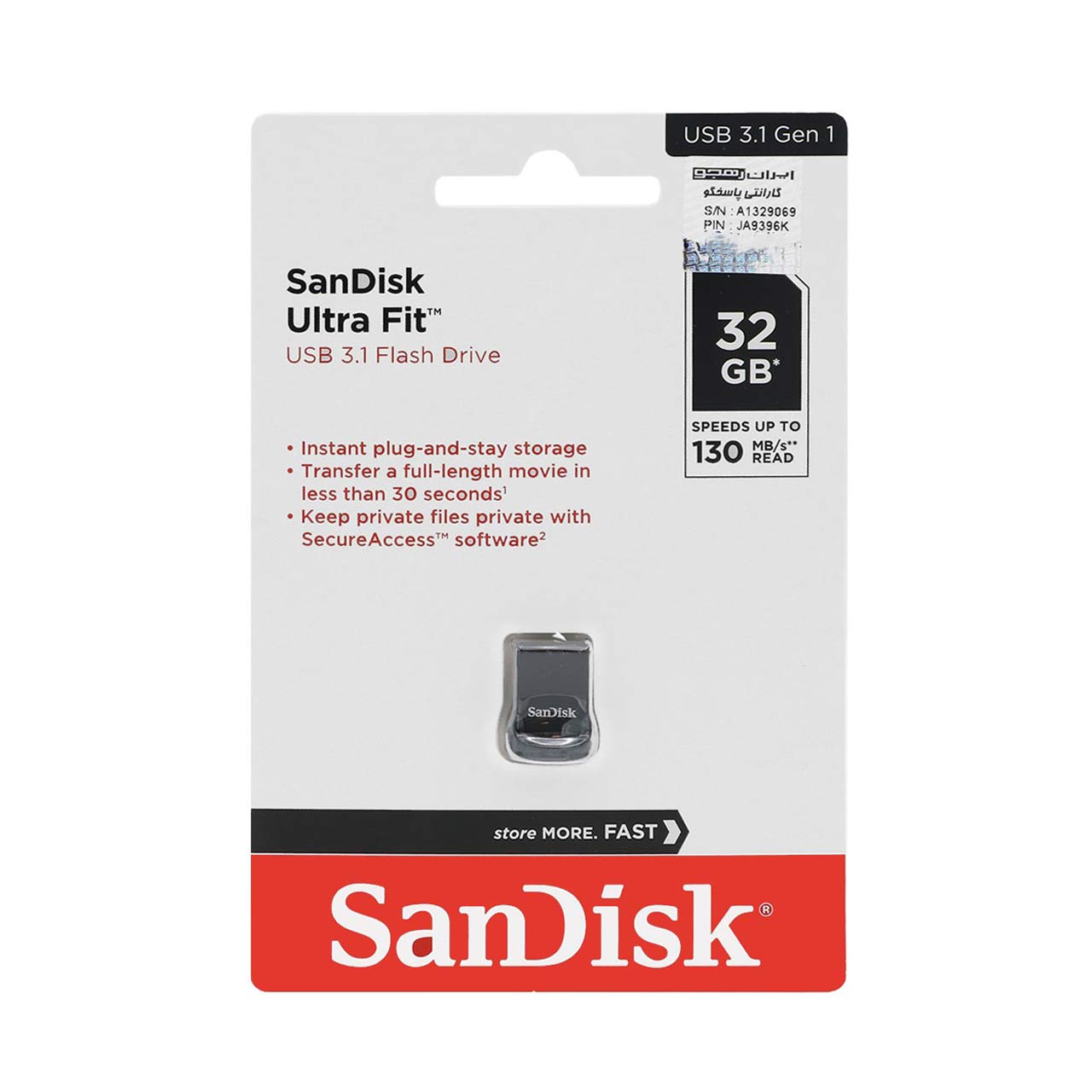 sandisk ultra fit usb31 flash memory 32gbgaranty ayran rhgo