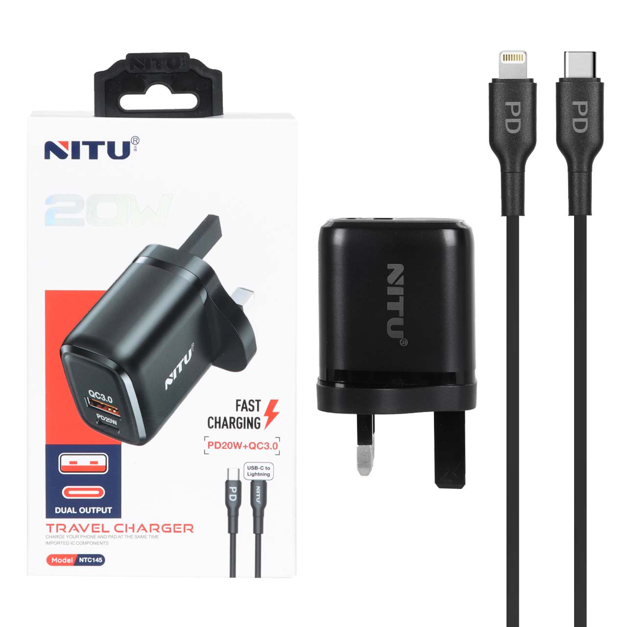 sharzhr dyoary fst o pd do port nitu mdl ntc145 20w hmrah ba kabl type c to lightning mshky