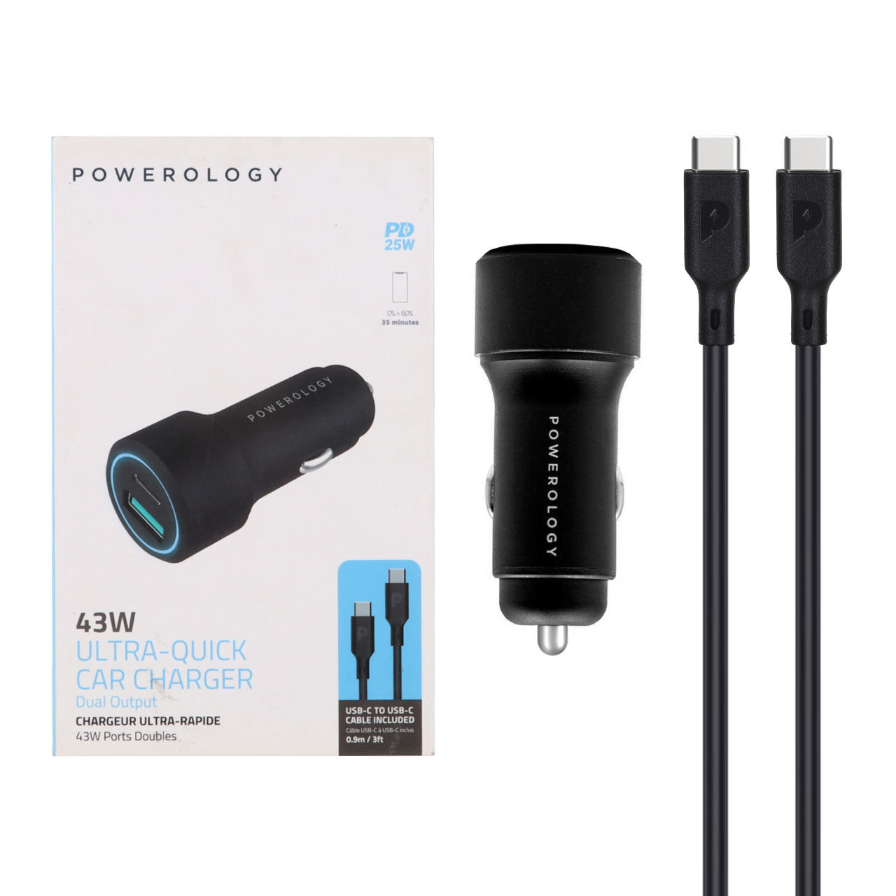 sharzhr fndky fst o pd do port powerology mdl pqcpdcccbk 43w bh hmrah kabl sharzh type c to type c mshky garanty 24 mahh ayoyz