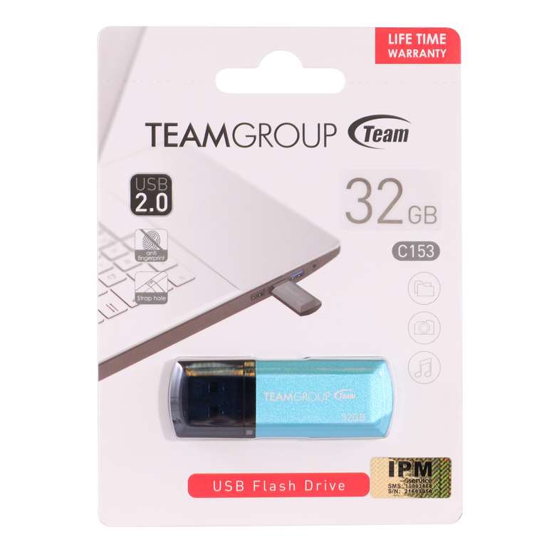 teamgroup c153 blue usb20 flash memory 32gb