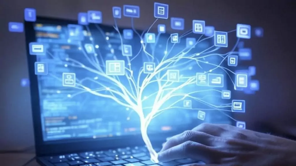 لپتاپی دارای درختی مجازی